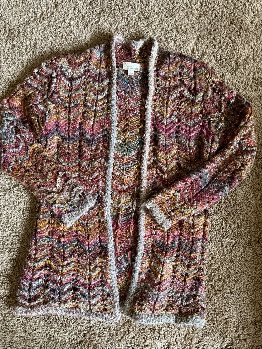 Multi-Color Open Front Women's Sweater Cardigan